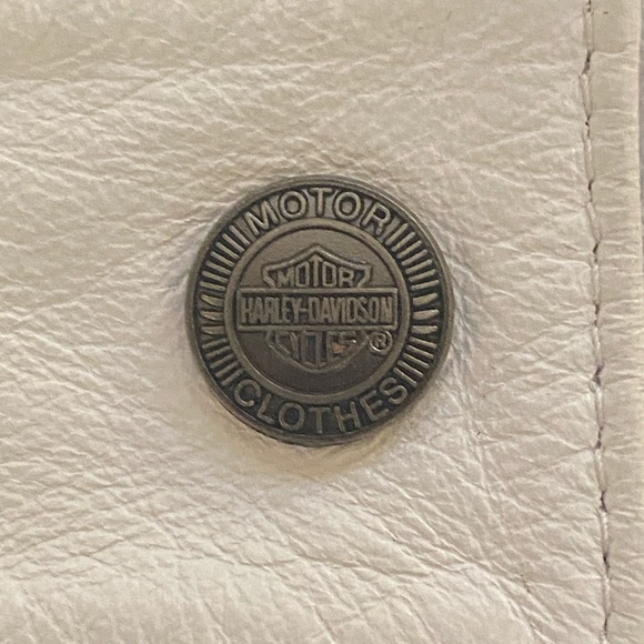 Women's Authentic Harley Davidson White with Red Leather Jacket XL NWT - Picture 11 of 12